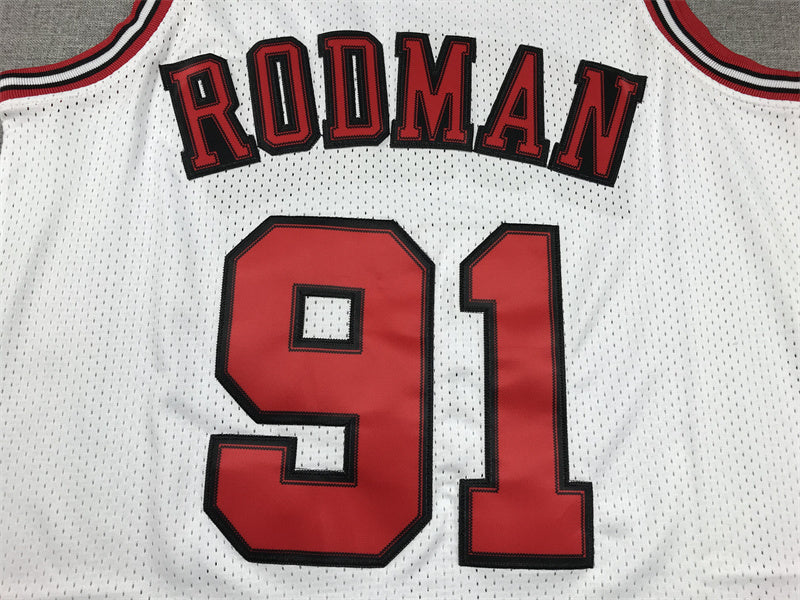 Chicago Bulls Dennis Rodman #91 1997-98 Finals Edition Throwback — Embroidered Jersey
