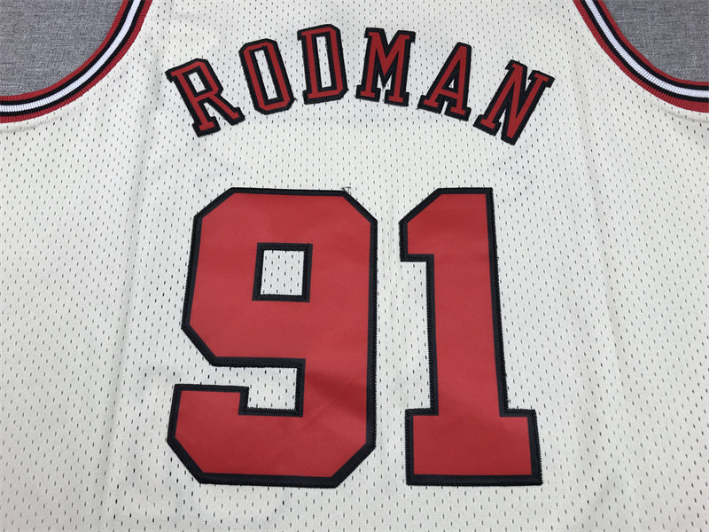 Chicago Bulls Dennis Rodman #91 Throwback-Embroidered Jersey