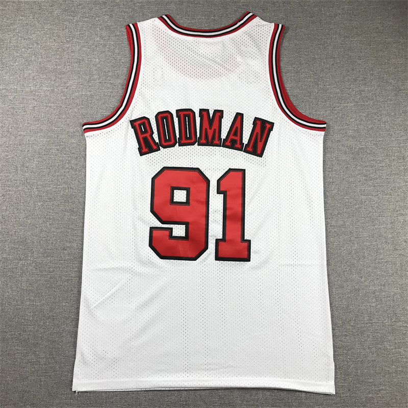 Chicago Bulls Dennis Rodman #91 1997-98 Finals Edition Throwback — Embroidered Jersey