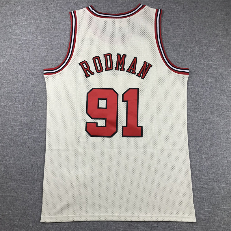 Chicago Bulls Dennis Rodman #91 Throwback-Embroidered Jersey