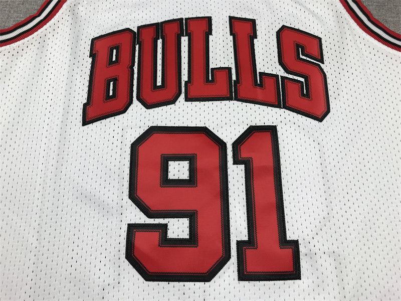 Chicago Bulls Dennis Rodman #91 1997-98 Finals Edition Throwback — Embroidered Jersey