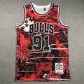 Chicago Bulls Dennis Rodman #91 1997-98 Year of the Rabbit Throwback — Embroidered Jersey