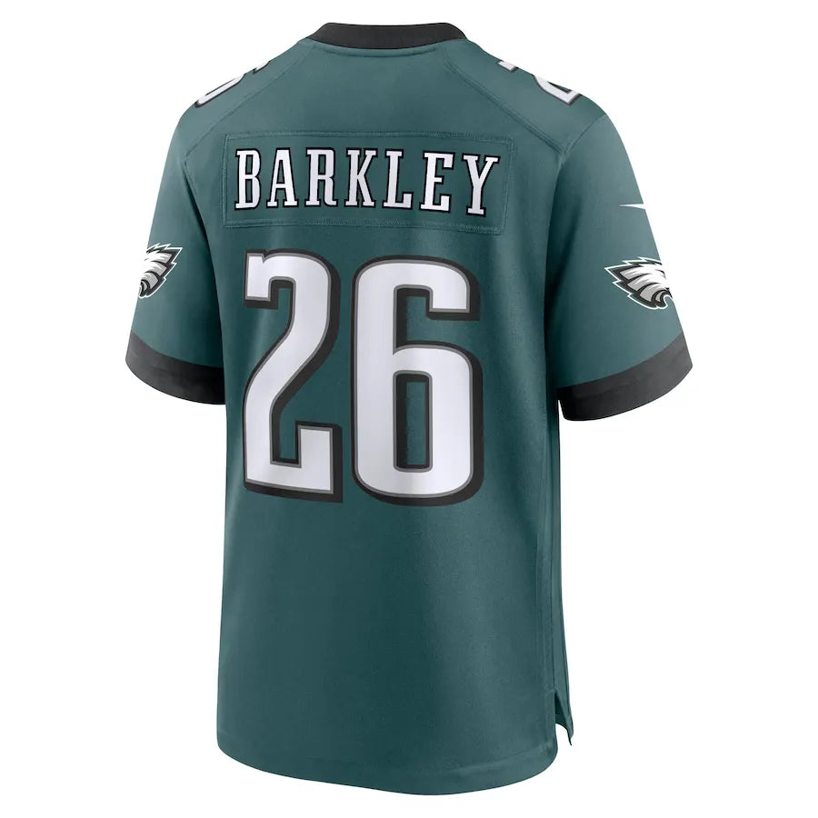 Men's Philadelphia Eagles Saquon Barkley  Carbon Green Super Bowl LIX Fashion Game Player Jersey