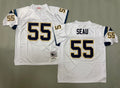 Mens Junior Seau#55 white‌ San Diego Chargers Vintage Throwback Jersey