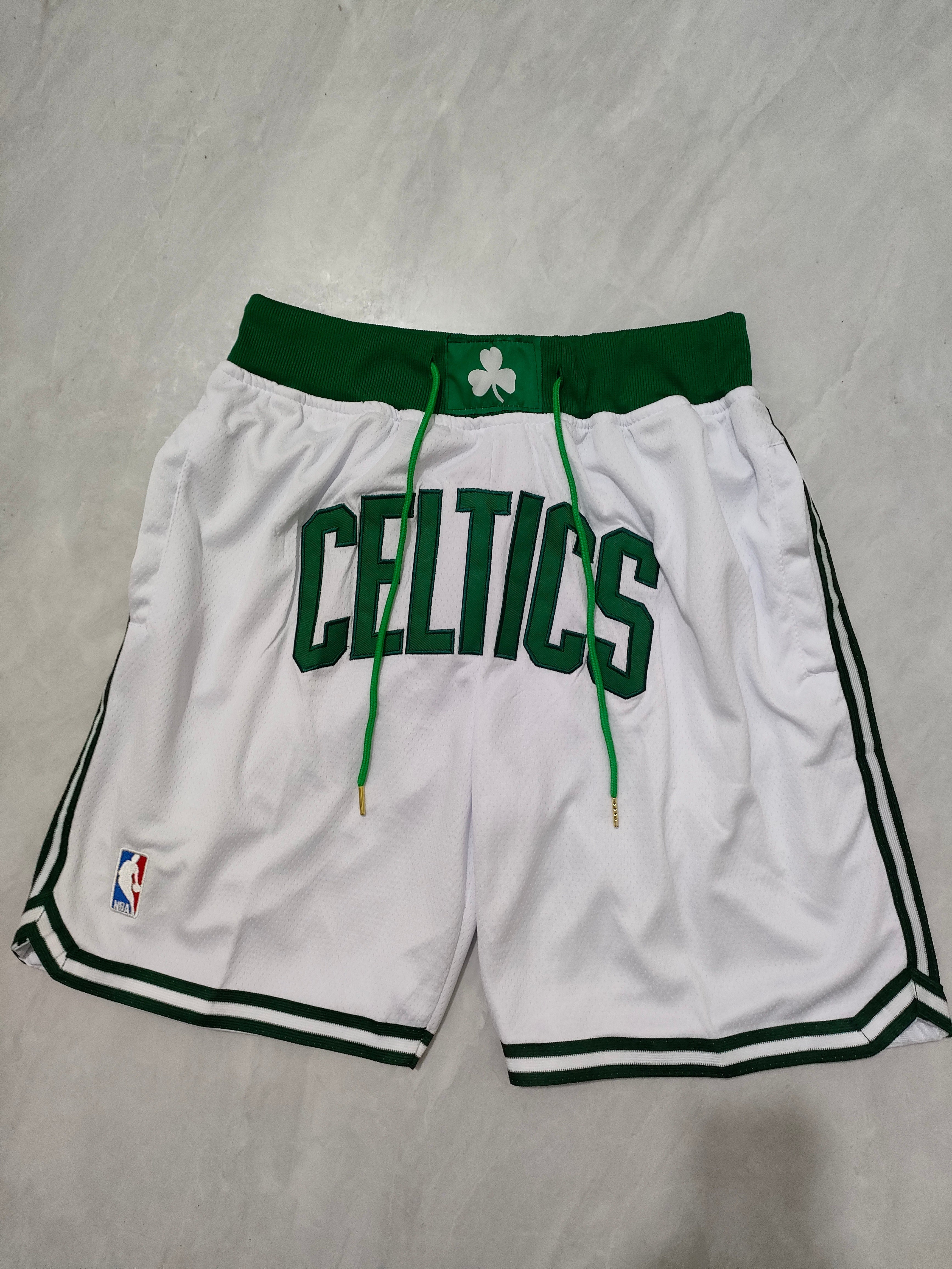 Boston Celtics White Regular Pocket Shorts