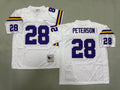 Mens Adrian Peterson#28 white Minnesota Vikings Vintage Throwback Jersey
