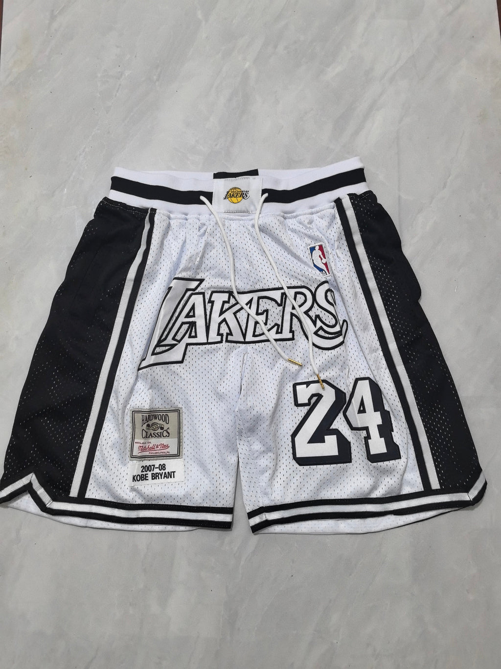 Los Angeles Lakers white retro pocket shorts