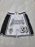 Los Angeles Lakers white retro pocket shorts