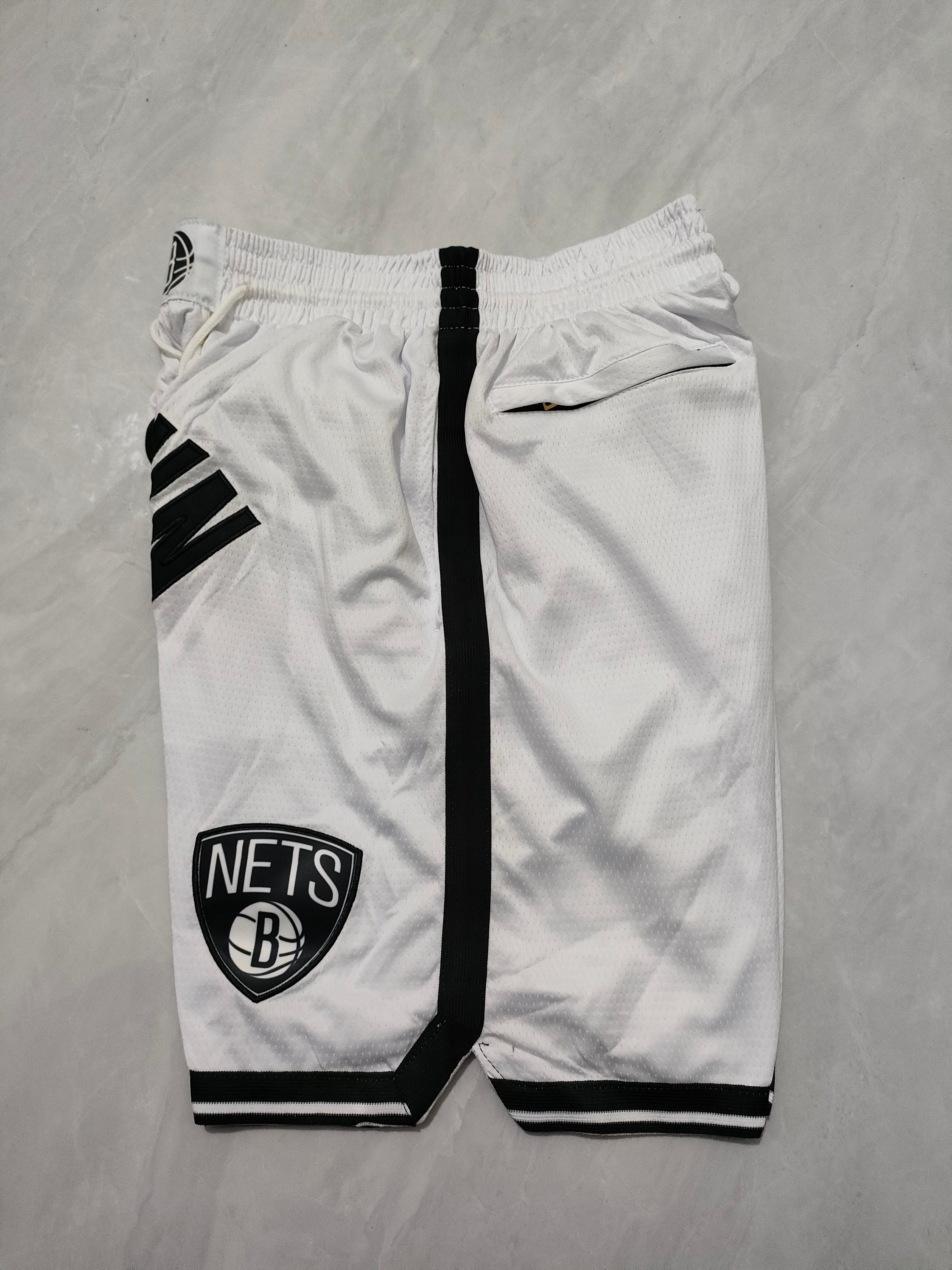 Brooklyn Nets White Regular Pocket Shorts