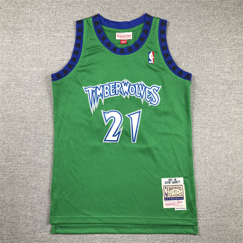 Youth Kevin Garnett Minnesota Timberwolves #21  Embroidered Jersey