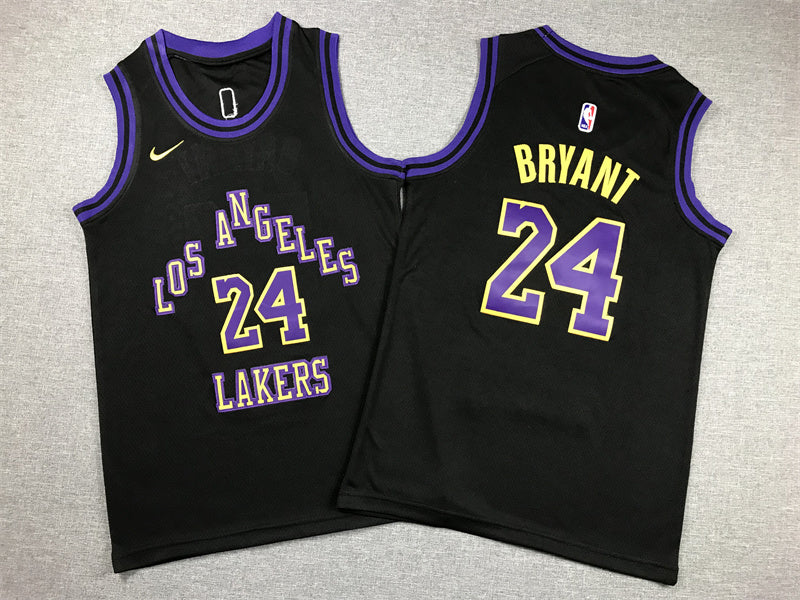 Youth Kobe Bryant Los Angeles Lakers #24 City Edition Embroidered  Jersey