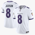 Men's Baltimore Ravens Lamar Jackson White Vapor F.U.S.E. Sewn Down Limited Jersey
