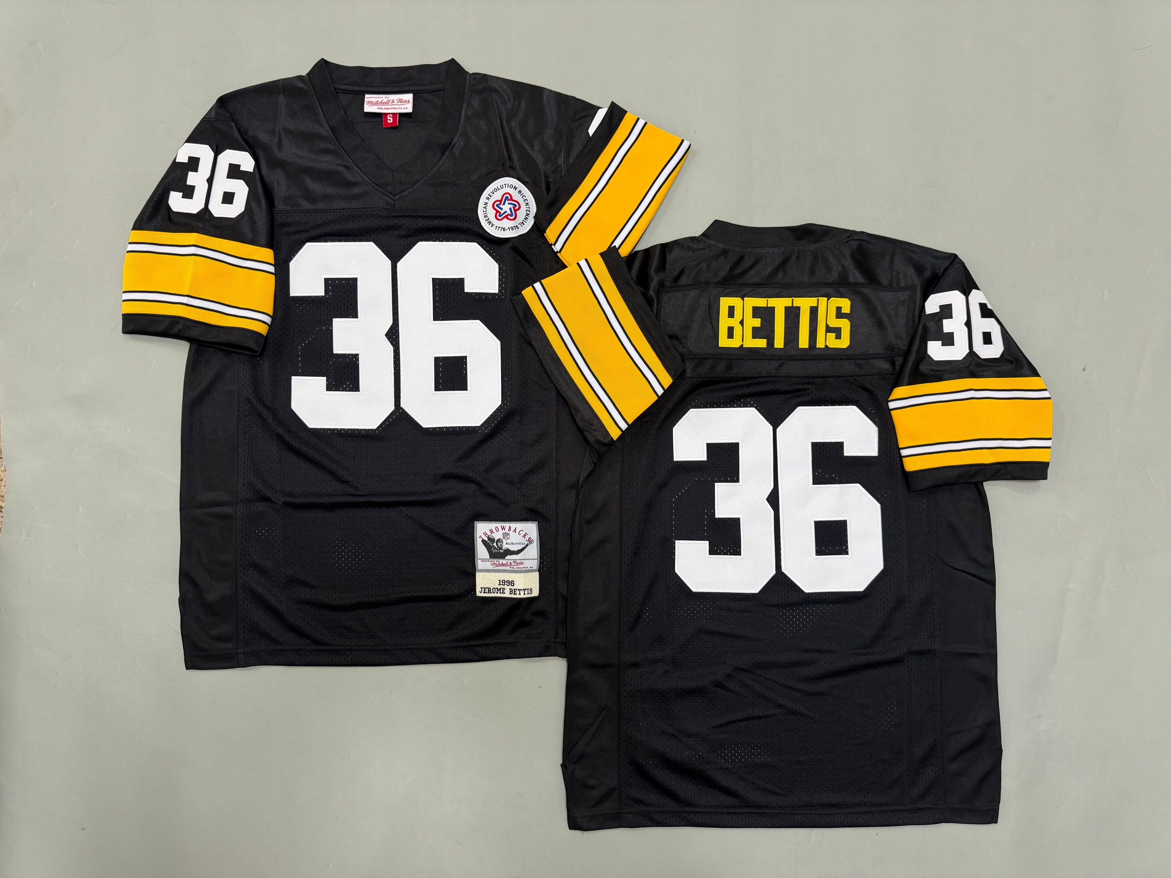 Mens Jerome Bettis#36 black Pittsburgh Steelers Vintage Throwback Jersey