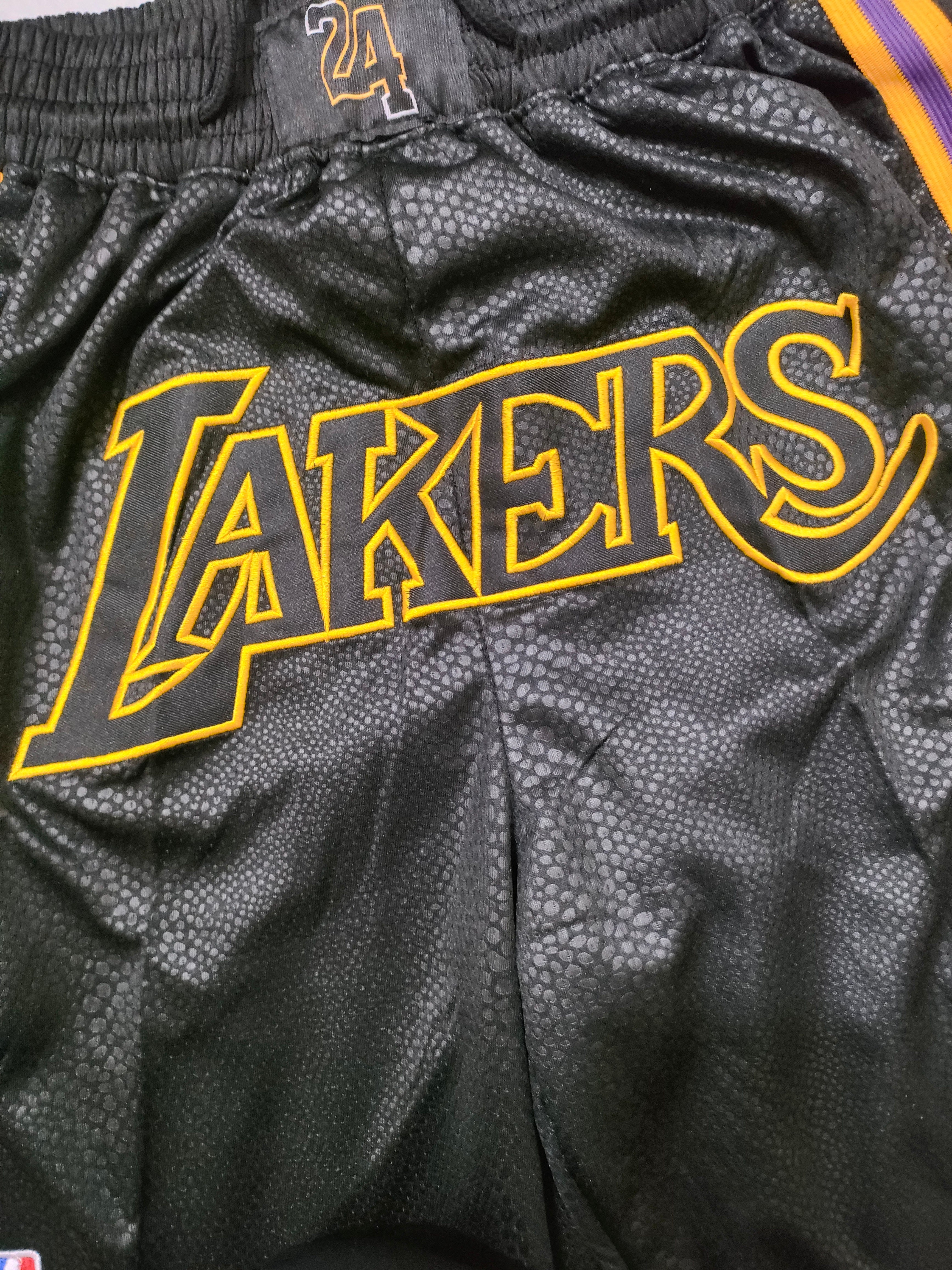 Los Angeles Lakers Black Snakeskin Pocket Shorts