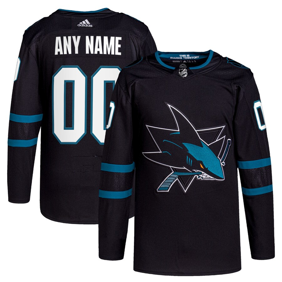 Men's San Jose Sharks Black Custom Jersey