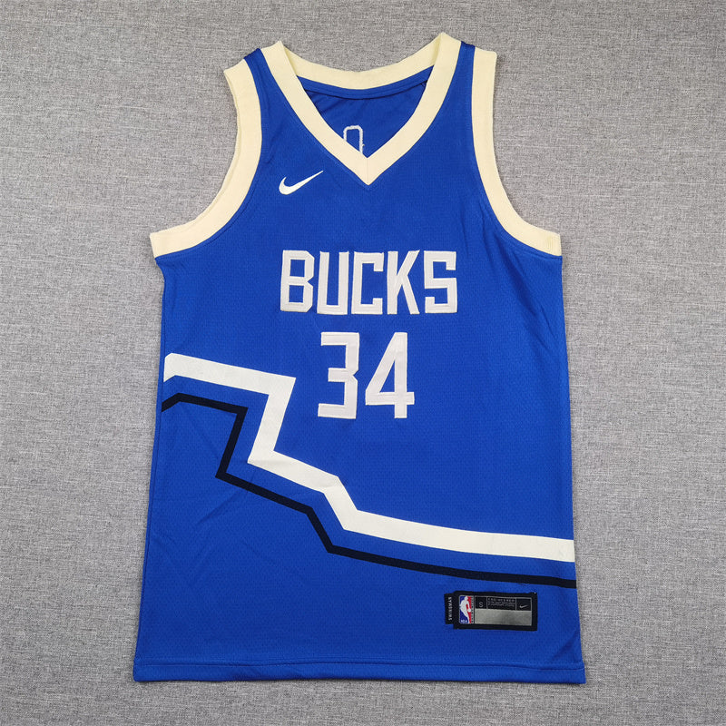 Youth Giannis Antetokounmpo Milwaukee Bucks #34 City Edition Embroidered Jersey