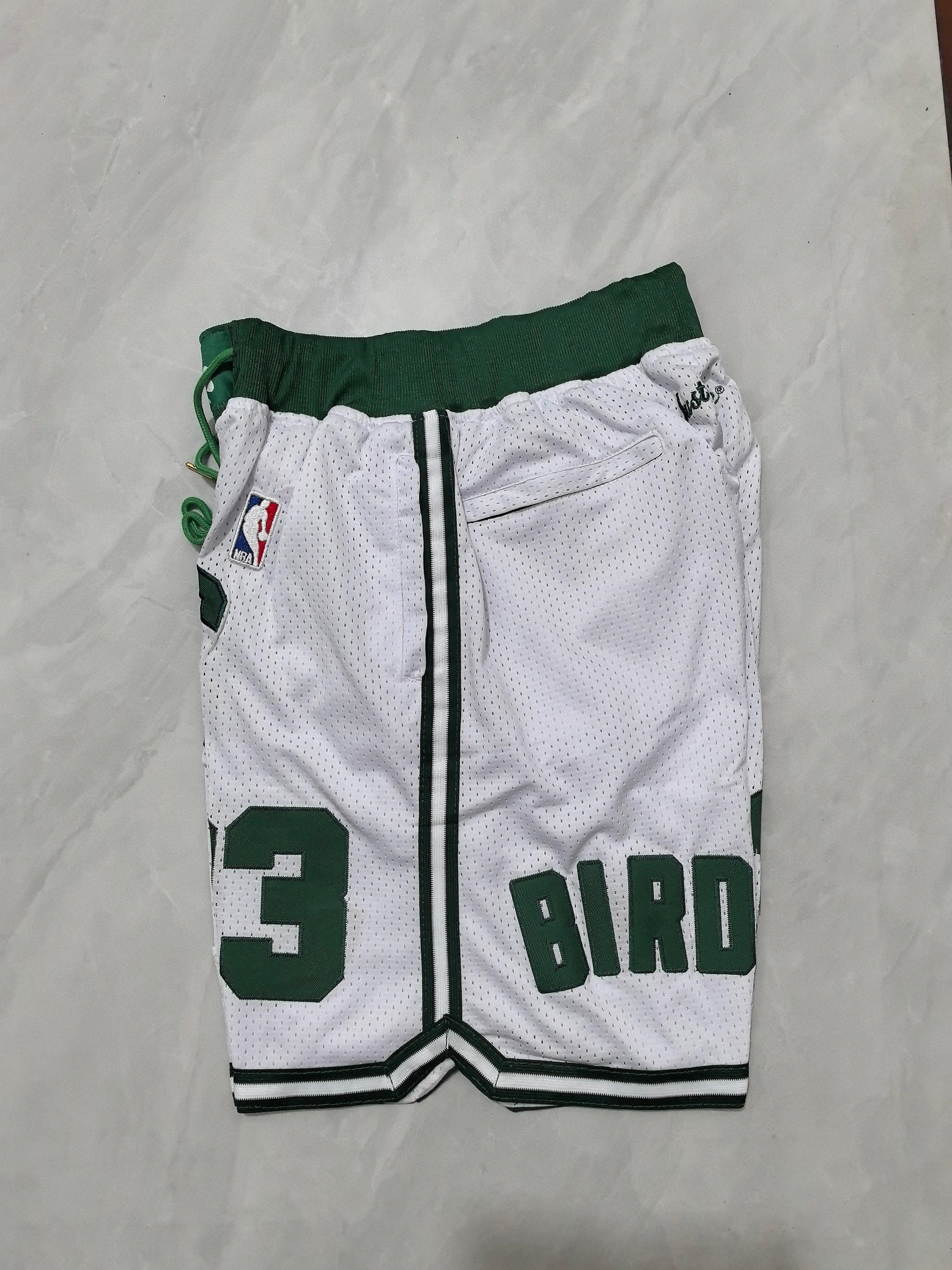 Boston Celtics White Retro Pocket Shorts