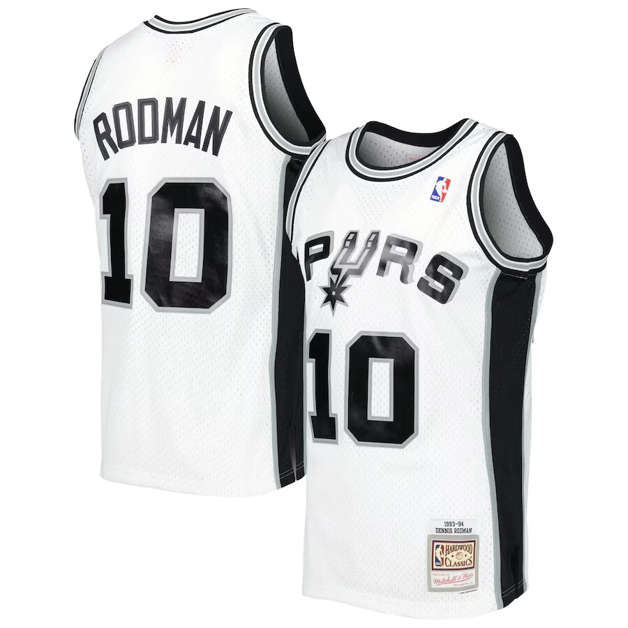 Dennis Rodman #10 San Antonio Spurs 1993-94 white Throwback Embroidered Jersey [Pre-Order]