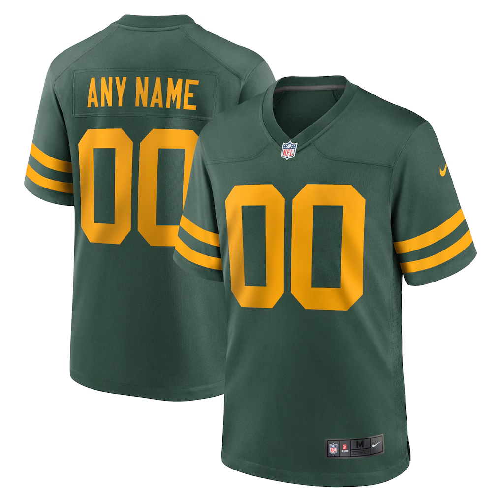Custom Green Bay Packers Green Game Jersey