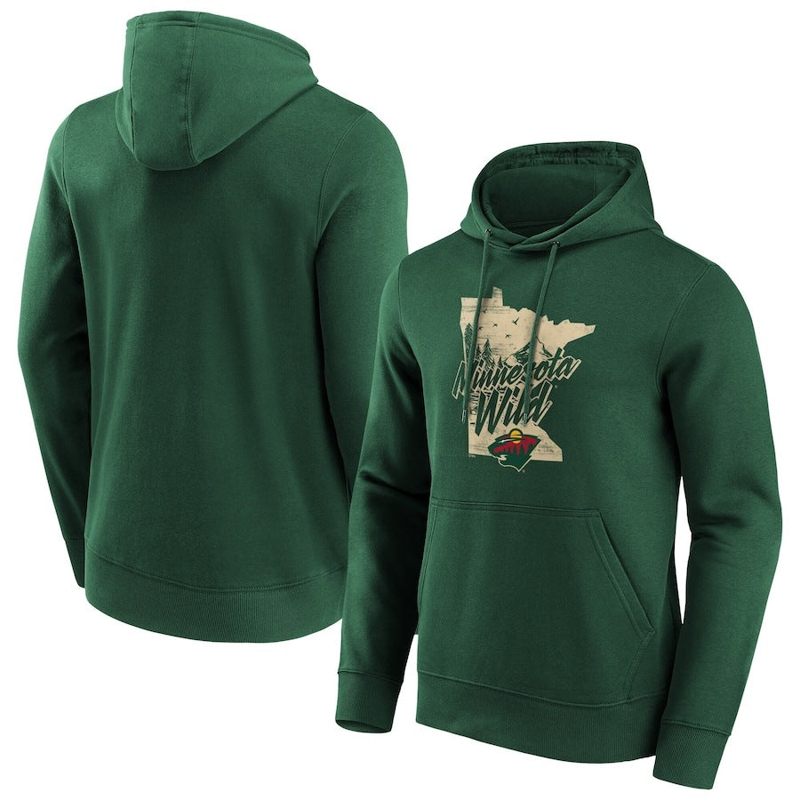 Men's Minnesota Wild  Branded Hometown Graphic Hoodie - Dark Green