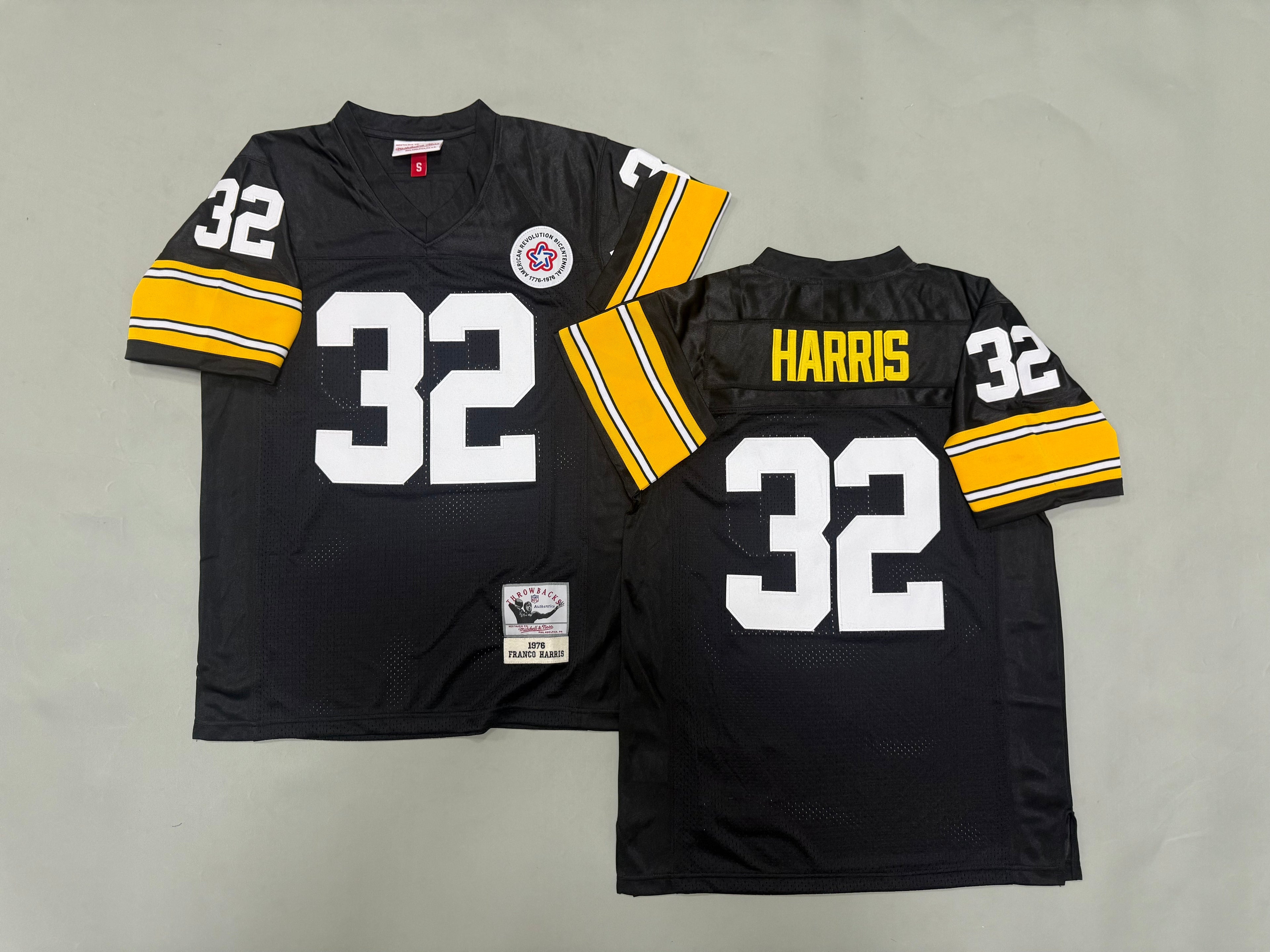 Mens Franco Harris#32 black Pittsburgh Steelers Vintage Throwback Jersey