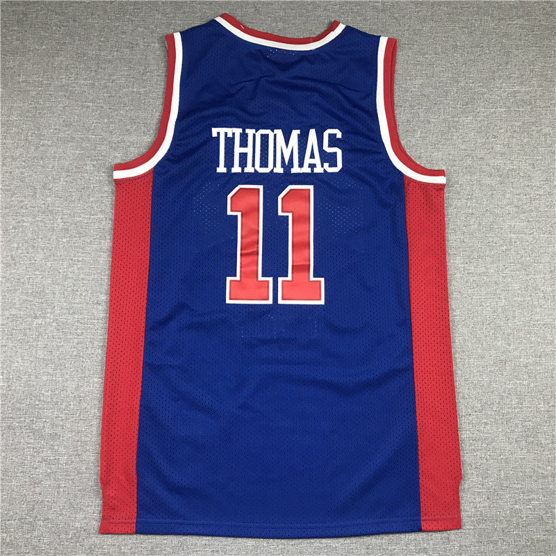 Detroit Pistons Isiah Thomas 1988-89 Blue Throwback — Embroidered