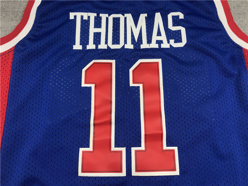 Detroit Pistons Isiah Thomas 1988-89 Blue Throwback — Embroidered