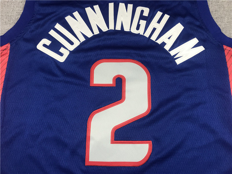 Detroit Pistons Cade Cunningham #2 City Edition Swingman Jersey — Embroidered