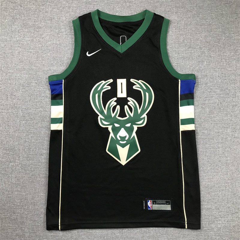 Youth Damian Lillard Milwaukee Bucks #0  Embroidered Jersey