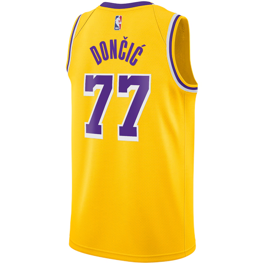 Los Angeles Lakers Icon Edition Swingman Jersey - Gold - Luka Don膷i膰
