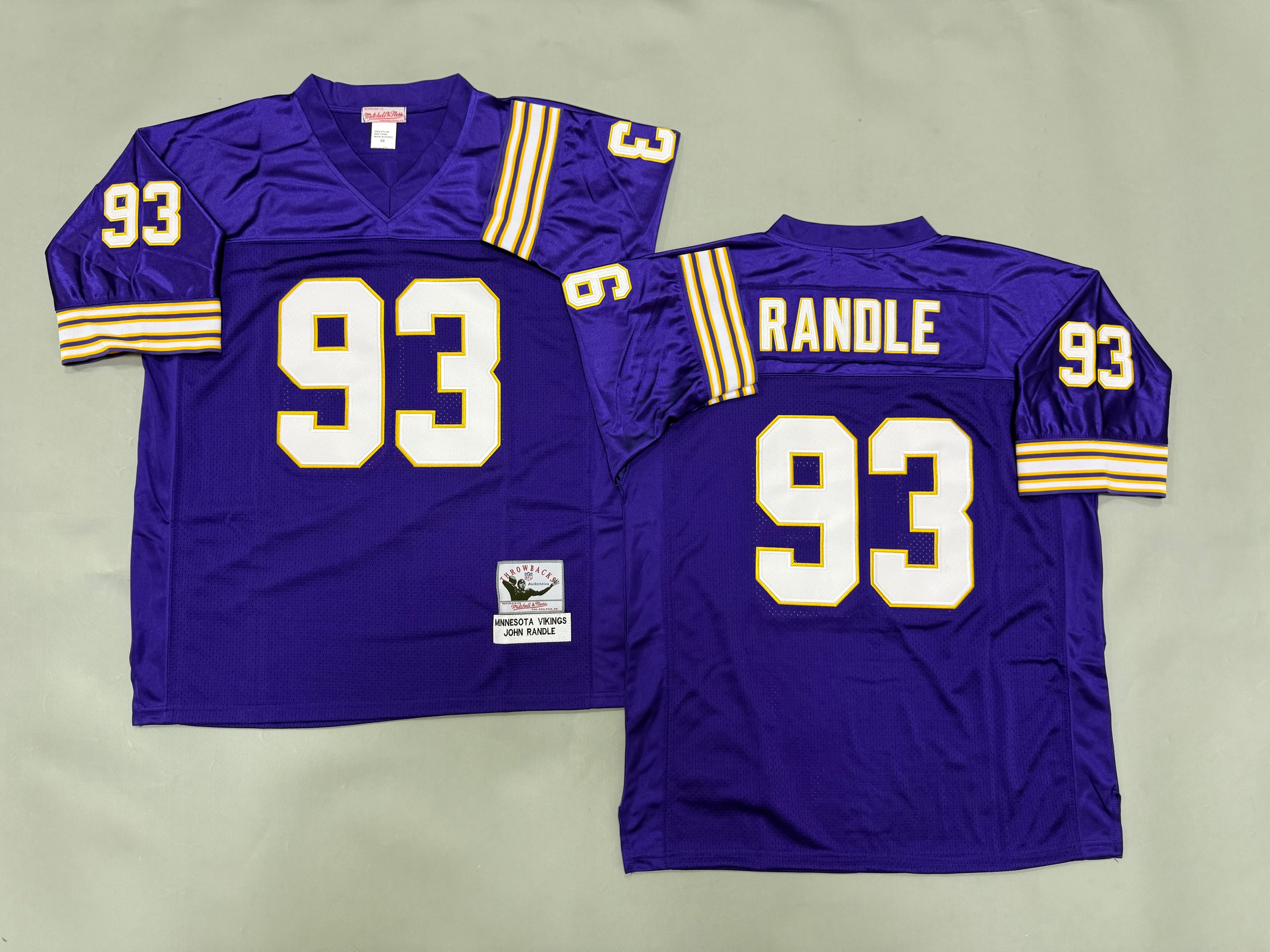 Mens John Randle#93 Minnesota Vikings Vintage Throwback Jersey