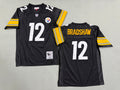 Mens Terry Bradshaw#12 black Pittsburgh Steelers Vintage Throwback Jersey