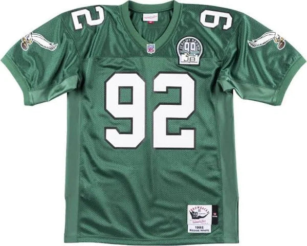 Men's Reggie White Green Philadelphia Eagles Authentic Throwback Retired Player Jersey