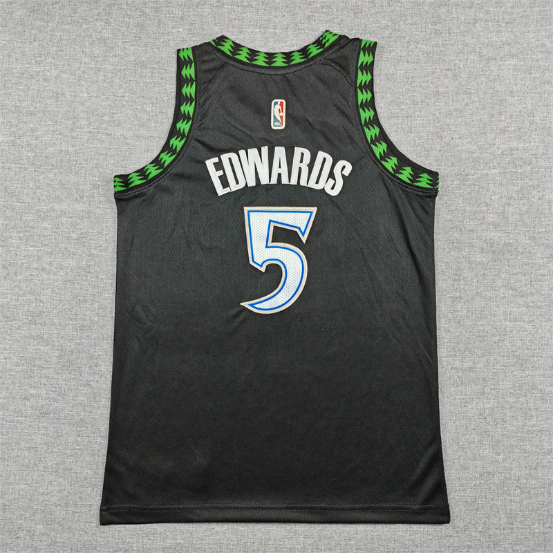 Youth Anthony Edwards Minnesota Timberwolves #5  Embroidered Jersey