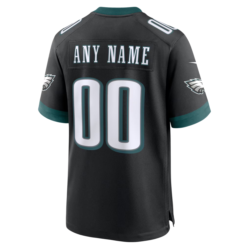 Custom Philadelphia Eagles Black Game Jersey