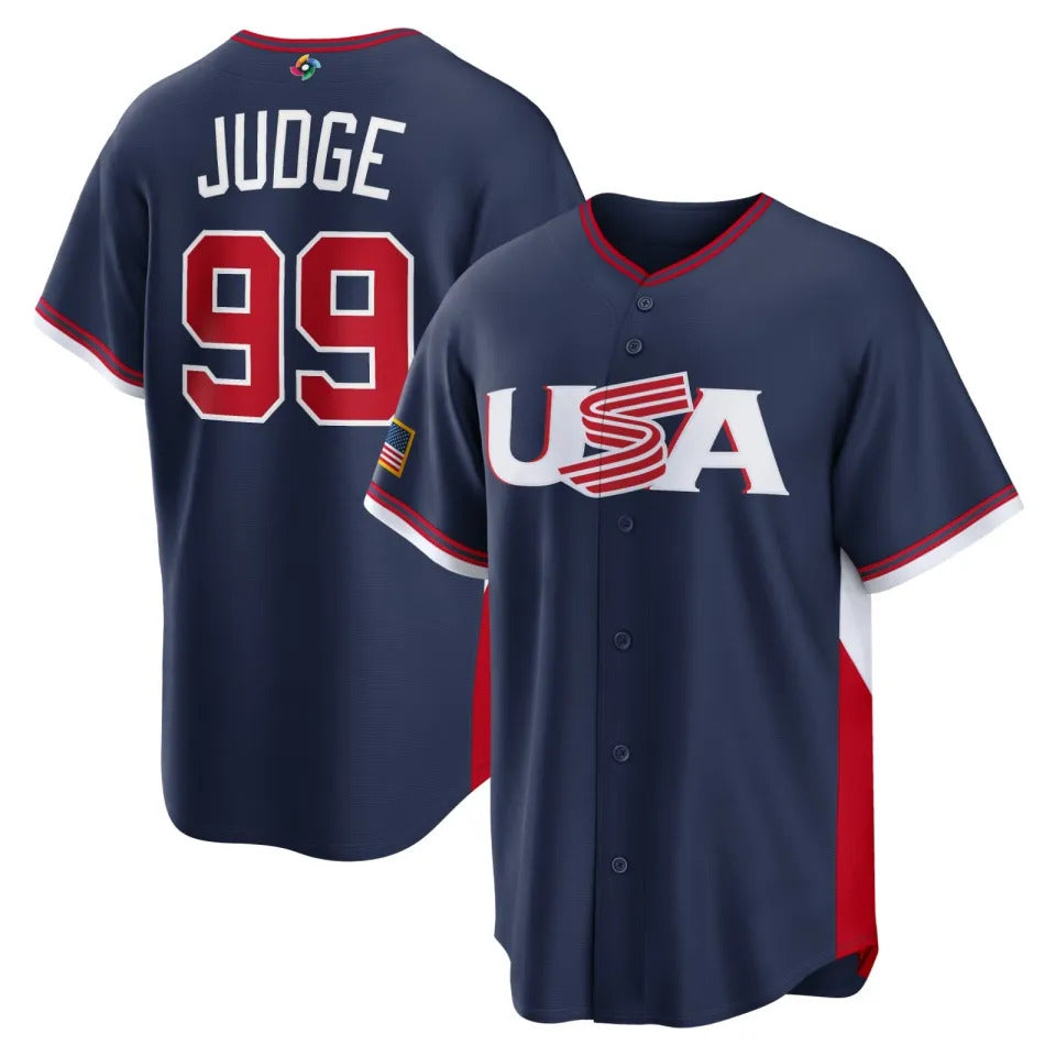 Aaron Judge USA Baseball 2026 World Baseball Classic Road Stadium Jersey - Navy