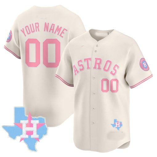 Custom Houston Astros Bubblegum Blue Vapor Premier Limited ?All Stitched Baseball Jersey