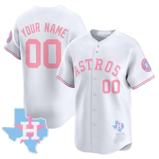 Custom Houston Astros Bubblegum Blue Vapor Premier Limited ?All Stitched Baseball Jersey