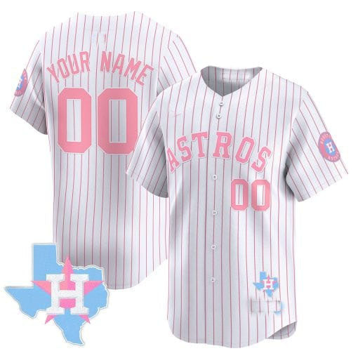 Custom Houston Astros Bubblegum Blue Vapor Premier Limited ?All Stitched Baseball Jersey