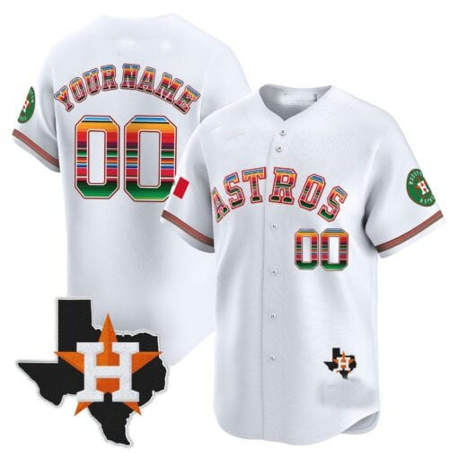 Custom Houston Astros Mexico Texas Patch Vapor Premier Limited ?All Stitched Baseball Jersey