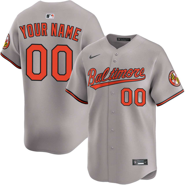 Custom Baltimore Orioles Away Jersey - Gray