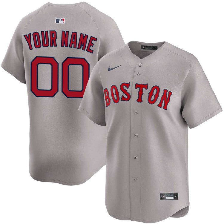 Custom Boston Red Sox Away Jersey - Gray