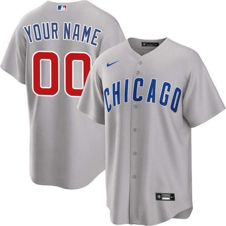 Custom Chicago Cubs Away Jersey - Gray