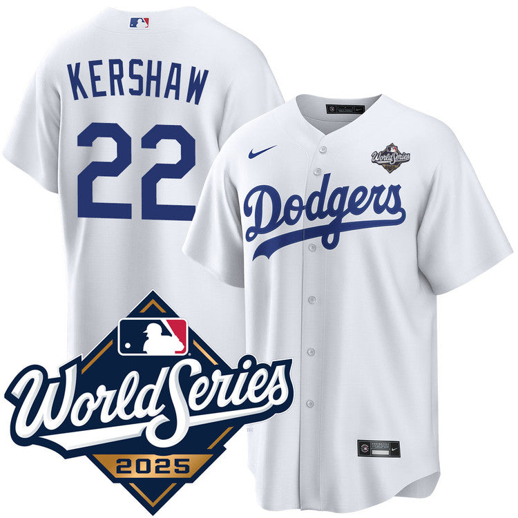 Clayton Kershaw Los Angeles Dodgers Home 2025 World Series Jersey - White