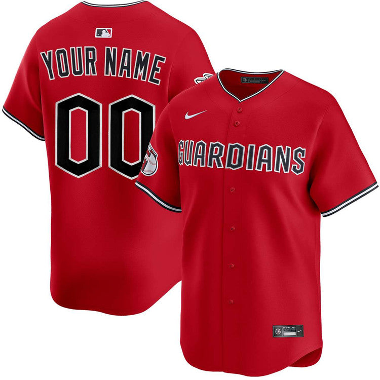 Custom Cleveland Guardians Alternate Jersey - Red