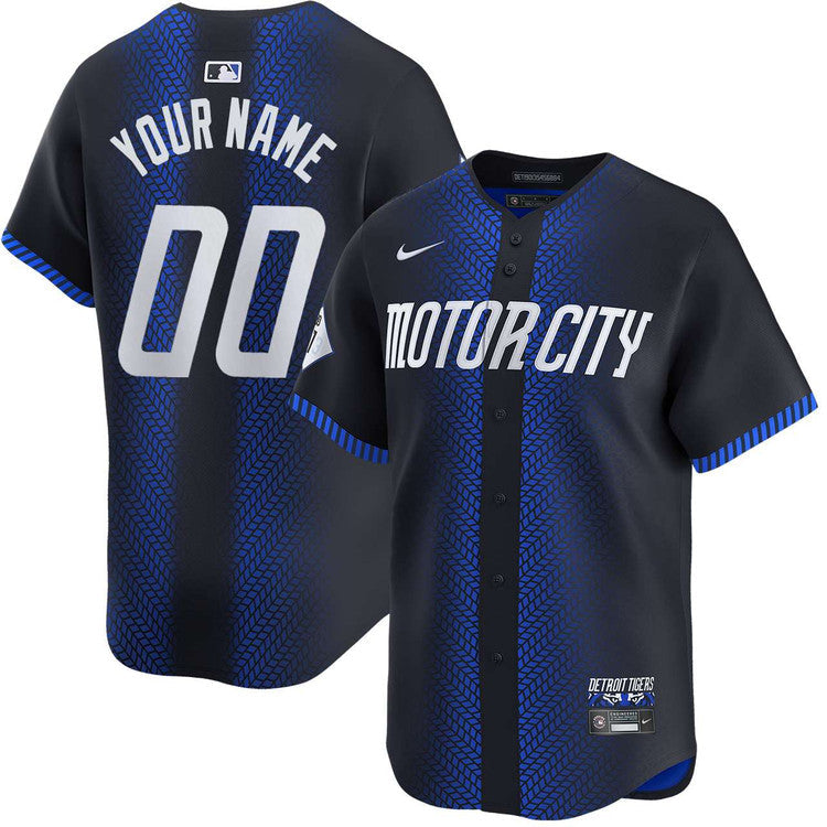 Custom Detroit Tigers City Connect Jersey - Black