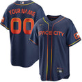 Custom Houston Astros City Connect Space City Jersey - Navy