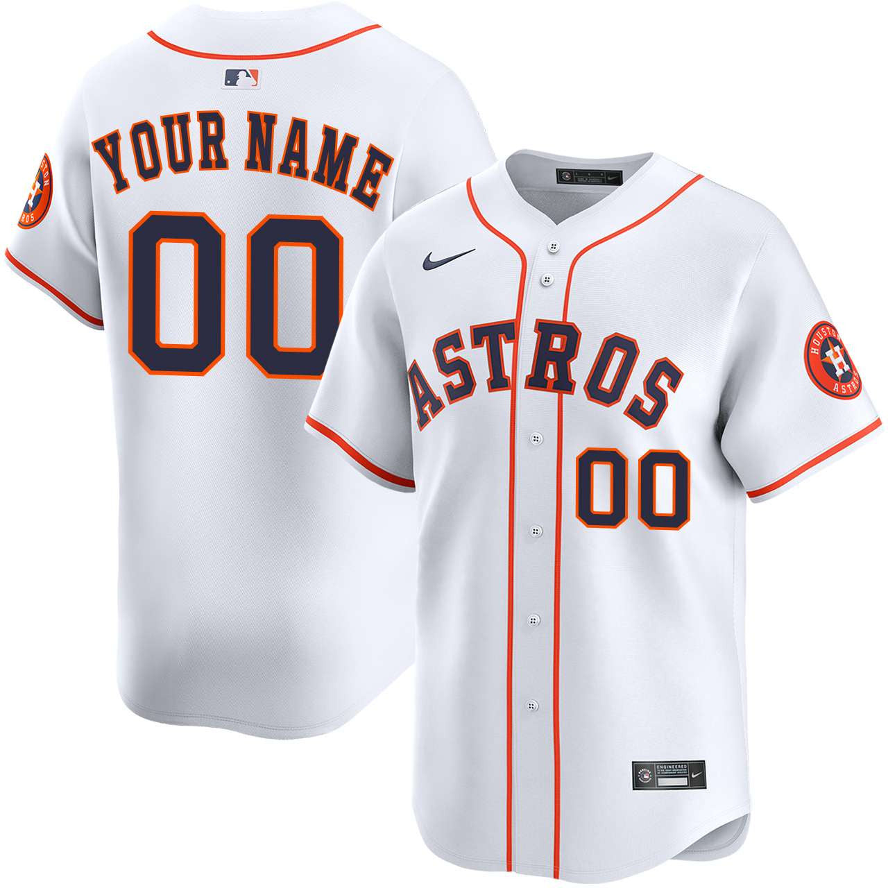 Custom Houston Astros Home Jersey - White