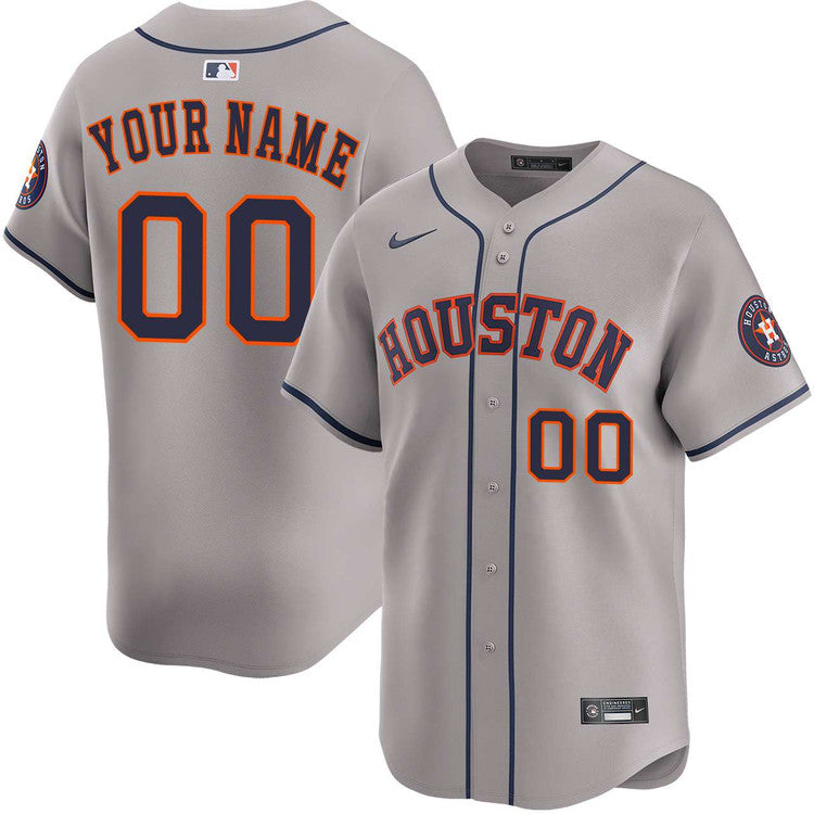 Custom Houston Astros Away Jersey - Gray