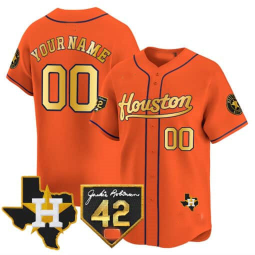 Custom Houston Astros 2024 Jackie Robinson Patch Vapor Premier Limited C All Stitched Baseball Jersey